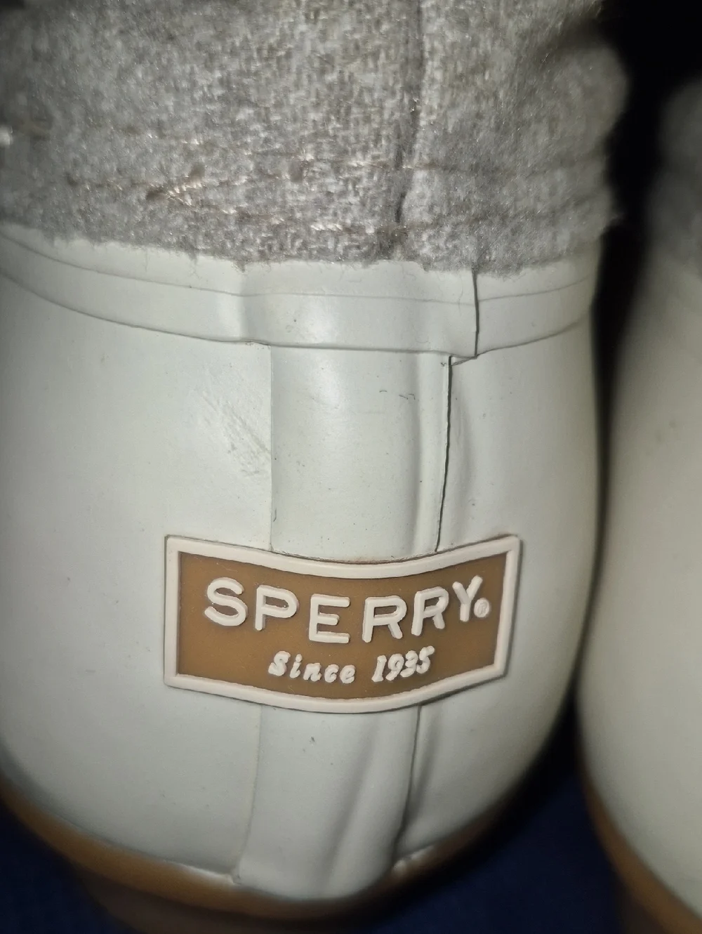 Sperry  Saltwater cream&gray Duck Boots. EC. 3M Thinsulate Womens Sz 10.(#2015S)